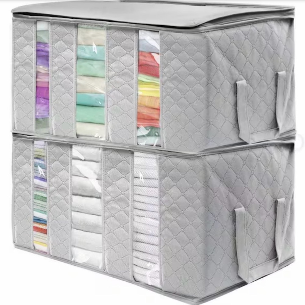 💚 2 Storage Bags w/zipper closure, carrying handles, 3 windows.